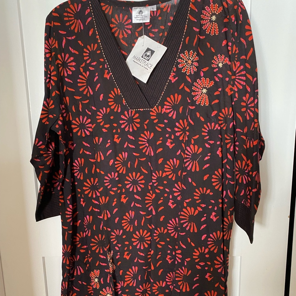 Marketplace Handwork of India Dress, Size L, New With Tags